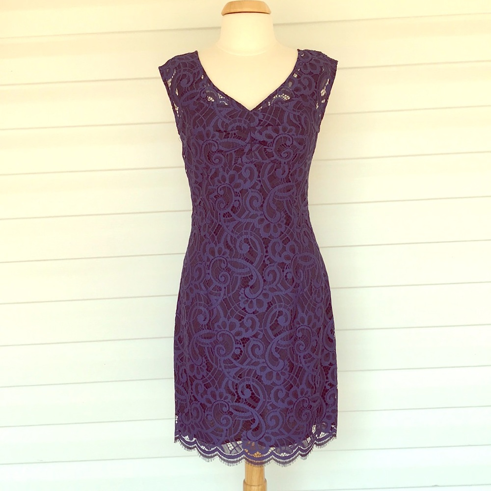 Lilly Pulitzer blue lace sleeveless dress sz 10